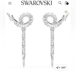 Swarovski Silver Crystal Loop Earrings